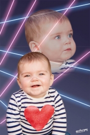 80s Laser Background Baby Portrait - Yesteryay