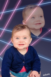 80s Laser Background Baby Portrait - Yesteryay